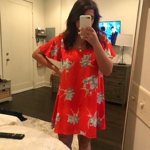 Tropical babydoll flow dress